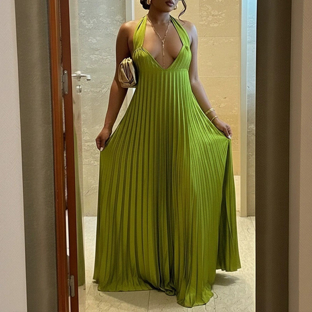 ZARA Fall Fashion Elegant Slim Fit Solid Color Maxi Dress